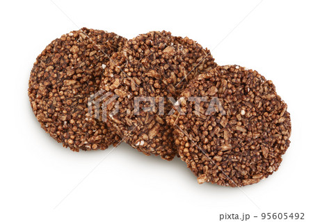 amaranth cookies with carob isolated on white background. Healthy food. Top view. Flat lay 95605492