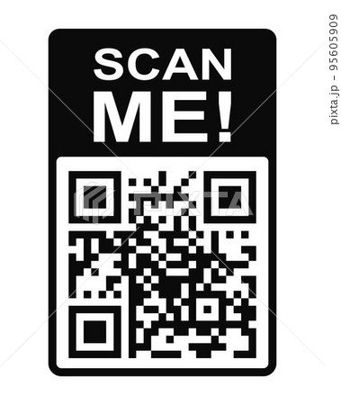 QR code in frame with text Scan Me. Template of quick responce matrix barcode with data readable by mobile phone camera QR code in frame with text Scan Me. Template of quick responce matrix barcode with data readable by mobile phone camera 95605909