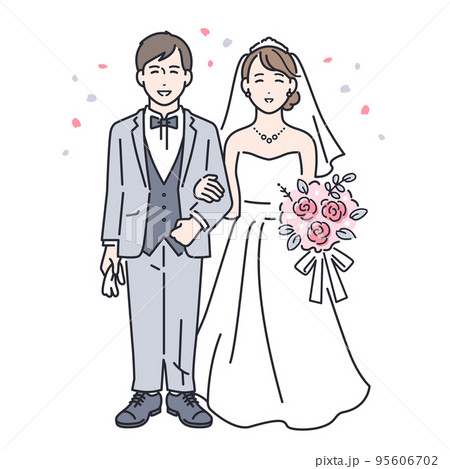 結婚式のシンプルなベクターイラスト素材 95606702