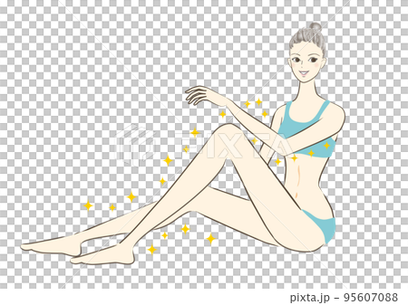 女性　足　腕　脱毛イラスト 95607088