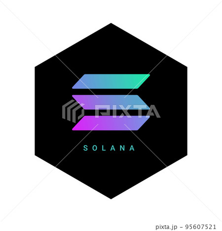 Solana logo coin icon. Isolated solana cryptocurrency token vector icon. Sol blockchain crypto bank. 95607521