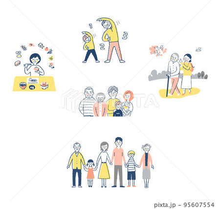 家族のさまざまなシーン　セット 95607554