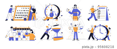 Time management, schedule organise, tasks...のイラスト素材 [95608218] - PIXTA