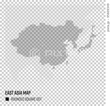 World map dot East Asia region grouped by country 95609349