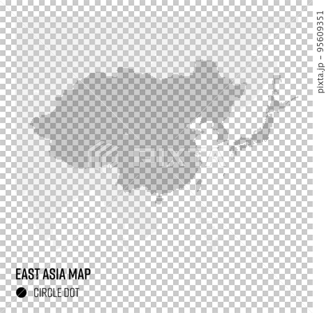 World map dot East Asia region grouped by country 95609351