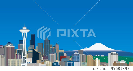 シアトル　seattle　スペース・ニードル　space　needle　マウント・レーニア 95609398