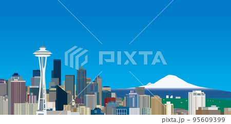 シアトル　seattle　スペース・ニードル　space　needle　マウント・レーニア 95609399