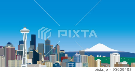 シアトル　seattle　スペース・ニードル　space　needle　マウント・レーニア 95609402