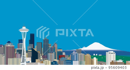 シアトル　seattle　スペース・ニードル　space　needle　マウント・レーニア 95609403