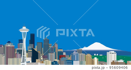 シアトル　seattle　スペース・ニードル　space　needle　マウント・レーニア 95609406