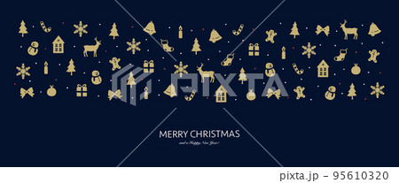 クリスマスの背景素材-手描き クリスマスの背景素材-手描き 95610320