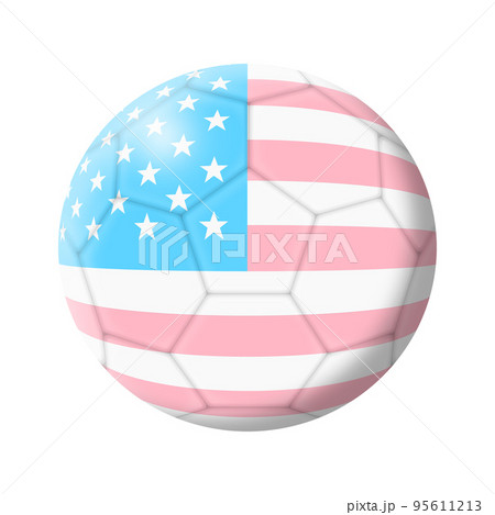 USA trans gender soccer ball football with clipping path 3d illustration 95611213