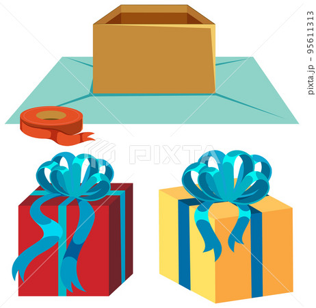 Gift boxes and opened box set Gift boxes and opened box set 95611313