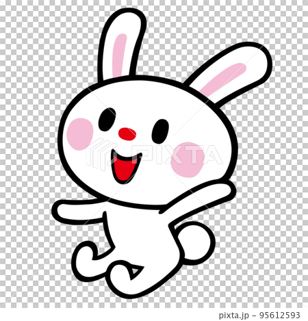 A rabbit that raises its left hand and jumps A rabbit that raises its left hand and jumps 95612593