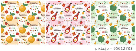 Happy Kwanzaa Holiday African Seamless Pattern Design with