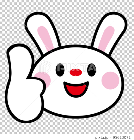 いいね!ウサギ顔アイコン いいね!ウサギ顔アイコン 95613071