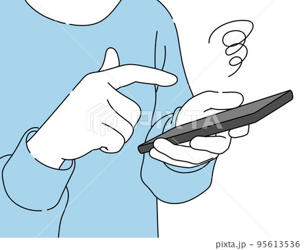 スマホの不具合に困る人　ボディパーツ 95613536