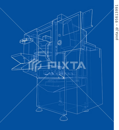 Metalworking CNC milling machine. Vector Metalworking CNC milling machine. Vector 95613991