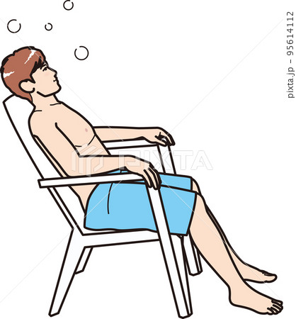 サウナ施設でくつろぐ男性 サウナ施設でくつろぐ男性 95614112