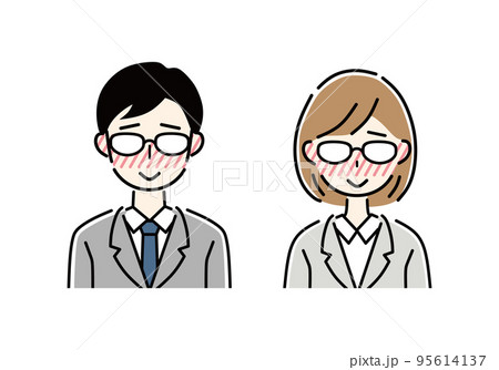 照れる　嬉しい　ビジネスパーソン 95614137