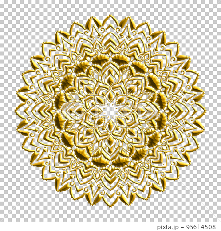 Mandala art (gold engraving style, flower, geometric pattern, lace style) Mandala art (gold engraving style, flower, geometric pattern, lace style) 95614508