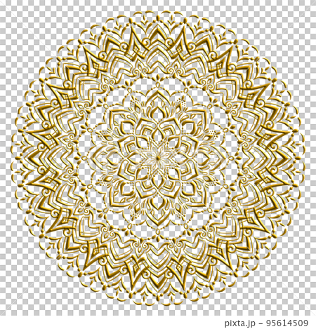 Mandala art (goldwork style, flower, geometric pattern, lace style) Mandala art (goldwork style, flower, geometric pattern, lace style) 95614509