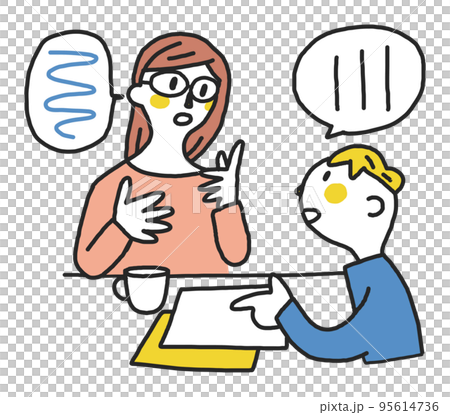 家族のために通訳をしているヤングケアラー イラスト素材 家族のために通訳をしているヤングケアラー イラスト素材 95614736