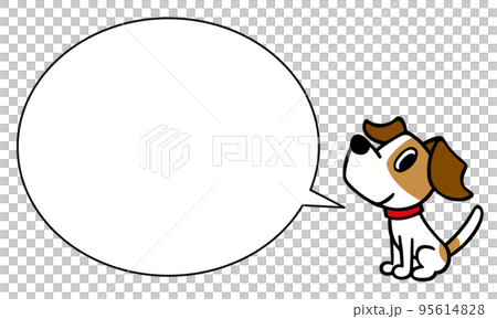 傑克羅素梗犬坐在講話泡泡裡 傑克羅素梗犬坐在講話泡泡裡 95614828