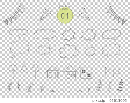 line drawing, frame, set - Stock Illustration [95615095] - PIXTA
