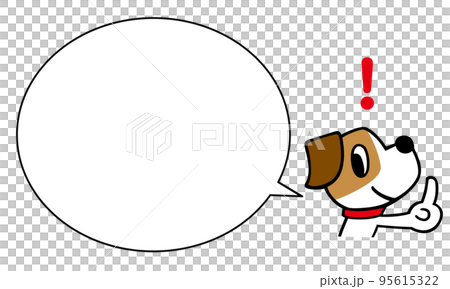Jack Russell terrier dog Explanation by pointing (horizontal) Speech bubble 95615322