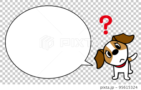 傑克羅素梗犬傾斜他的頭問號氣球 95615324