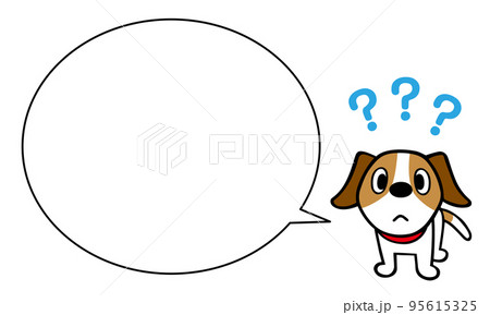 ジャックラッセルテリア犬　はてなマーク　ふきだし 95615325