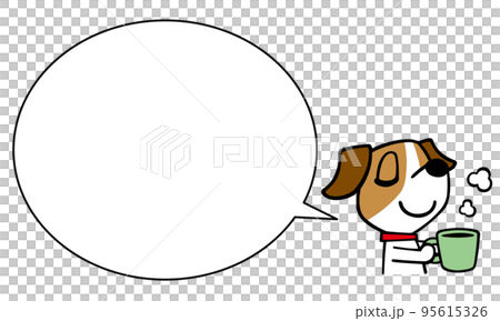 Jack Russell Terrier Dog Take a break with a mug Speech bubble Jack Russell Terrier Dog Take a break with a mug Speech bubble 95615326