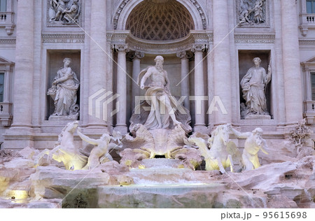 Trevi Fountain in Rome. Fontana di Trevi is one of the most famous landmark in Rome, Italy. 95615698