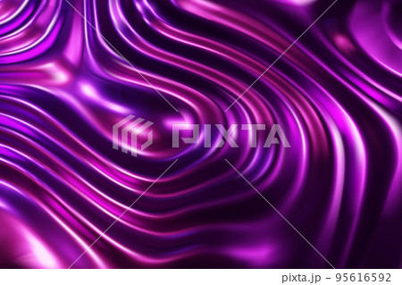 Purple liquid molten metal abstract wavy background with light reflects 95616592