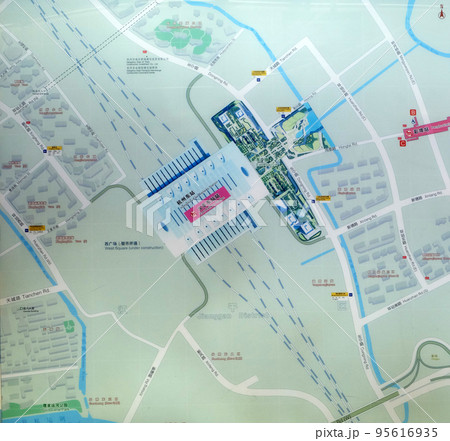 Map of Hangzhou East Railway Station one of the largest railway hub in Asia, Hangzhou, China 95616935
