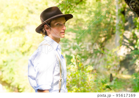 Sexy young man with hat Sexy young man with hat 95617169