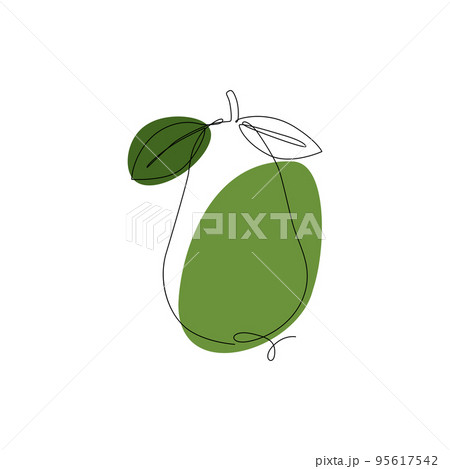 Avocado continuous one line drawing. Hand drawn linear avocado on white background. Vector illustration. Avocado continuous one line drawing. Hand drawn linear avocado on white background. Vector illustration. 95617542