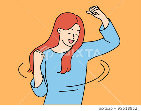Overjoyed woman celebrate success Overjoyed woman celebrate success 95618952
