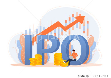 IPO, initial public offering, investment opportunity or make profit from new stock concept. Return on investment, financial solutions, passive income. 95619263