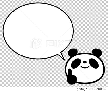 簡單的熊貓臉 推薦用食指擺姿勢 講話泡泡 95620082