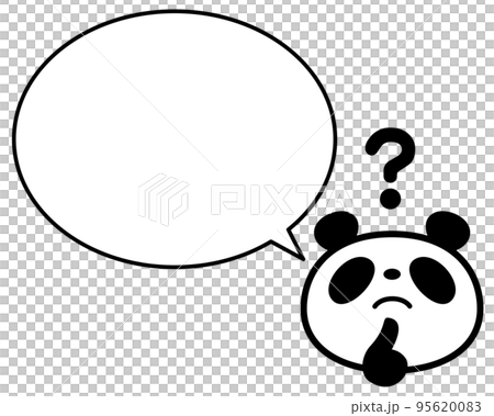 Simple panda face Hatena question balloon 95620083