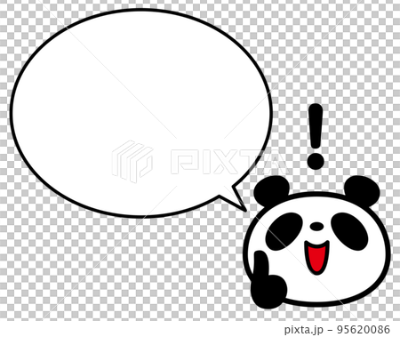 一張簡單的熊貓臉，食指和語音氣泡 95620086