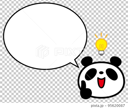 想出點子的簡單熊貓臉泡泡 95620087
