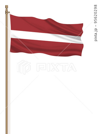 3D Flag of Latvia on a pillar 95620298