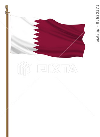 3D Flag of Qatar on a pillar - Stock Illustration [95620371] - PIXTA