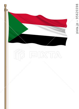 3D Flag of Sudan on a pillar 95620398
