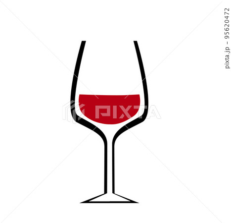 Wineglass with wine vector 95620472