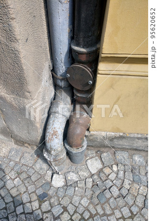 Old downspouts or sewers in the house. Old downspouts or sewers in the house. 95620652