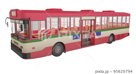 3D render thailand city bus red green white color open the door wait passenger png illustration 3D render thailand city bus red green white color open the door wait passenger png illustration 95620794